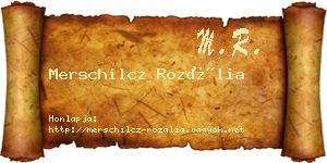 Merschilcz Rozália névjegykártya